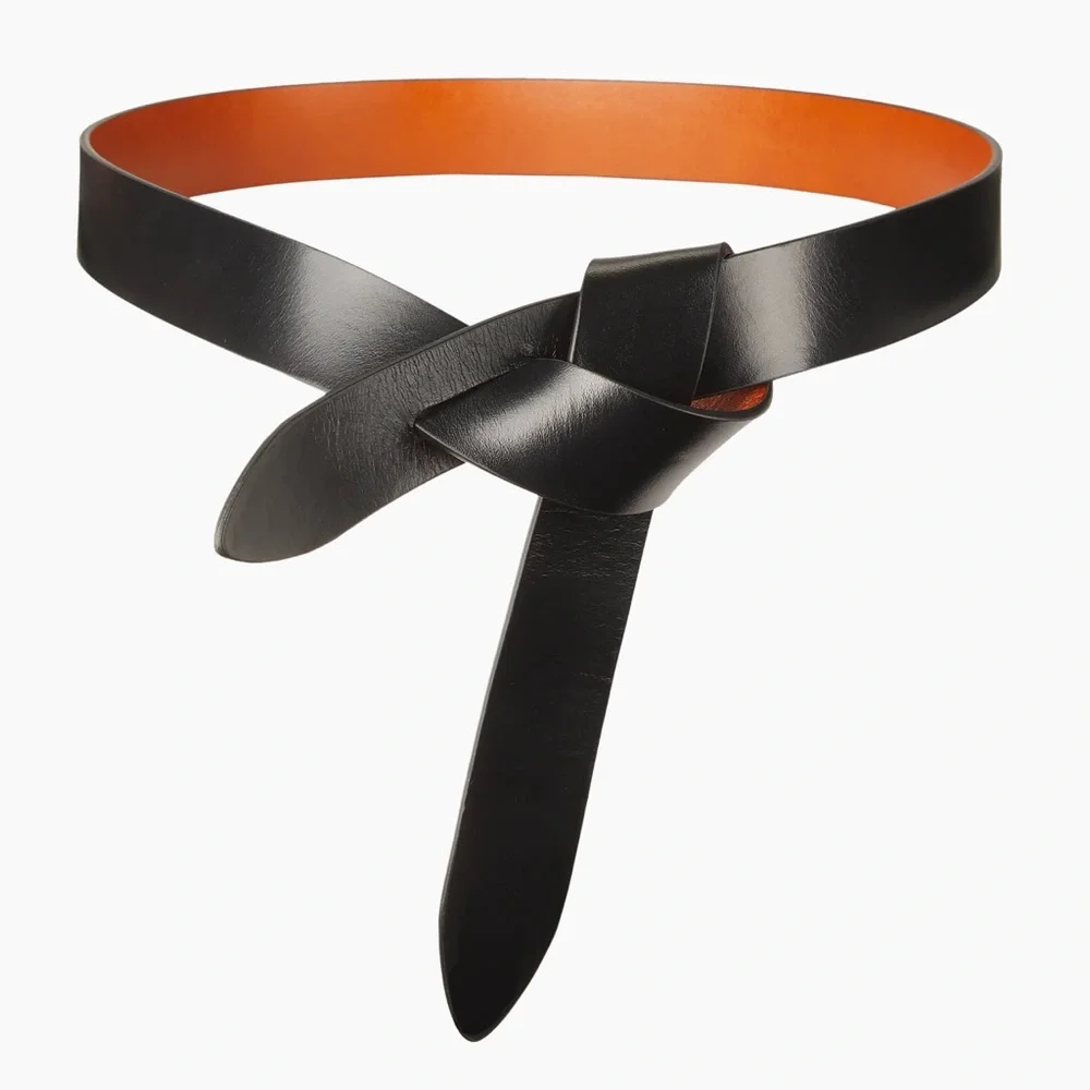 Isabel Marant Reversible Black and Brown Leather Knot Belt
